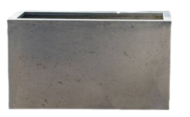 Prostokątna donica z betonu architektonicznego 80x40x40 cm z dwoma wkładami
