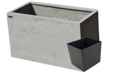 Donica 80x45x31 cm beton architektoniczny z 3 wkładami